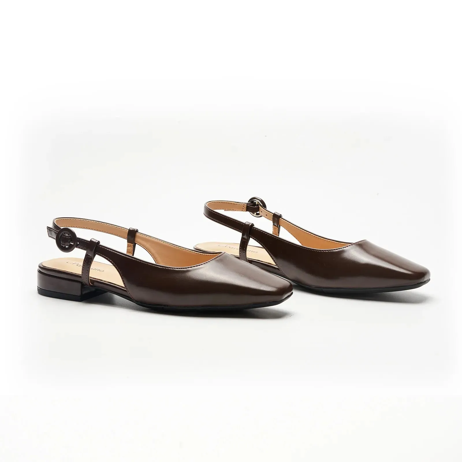 Square Toe Block Heel Slingback Sandals (Alyssa F) wedding