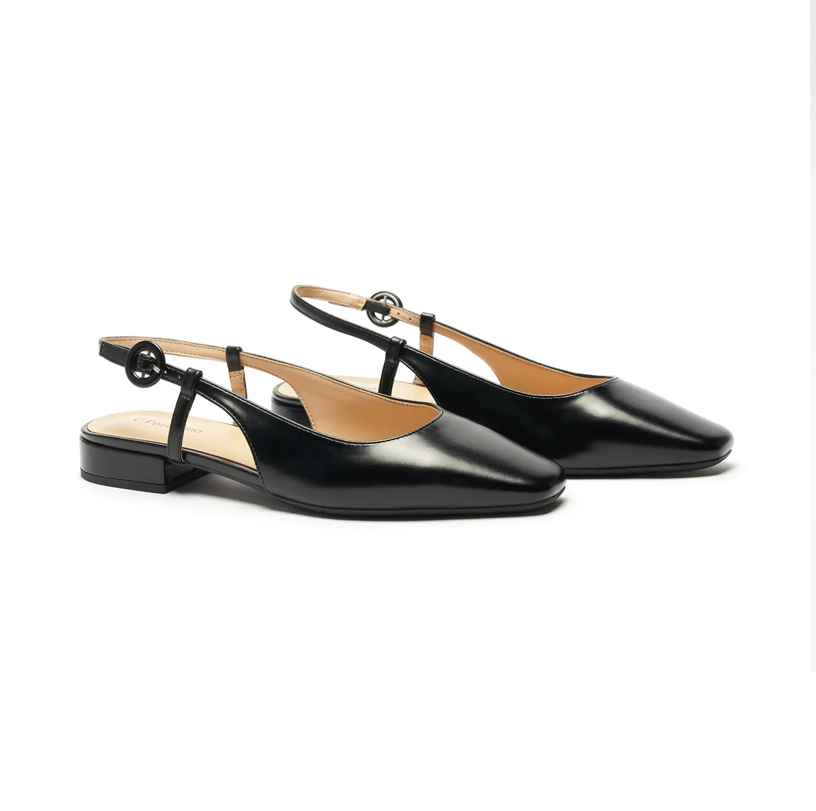 Square Toe Block Heel Slingback Sandals (Alyssa F) wedding