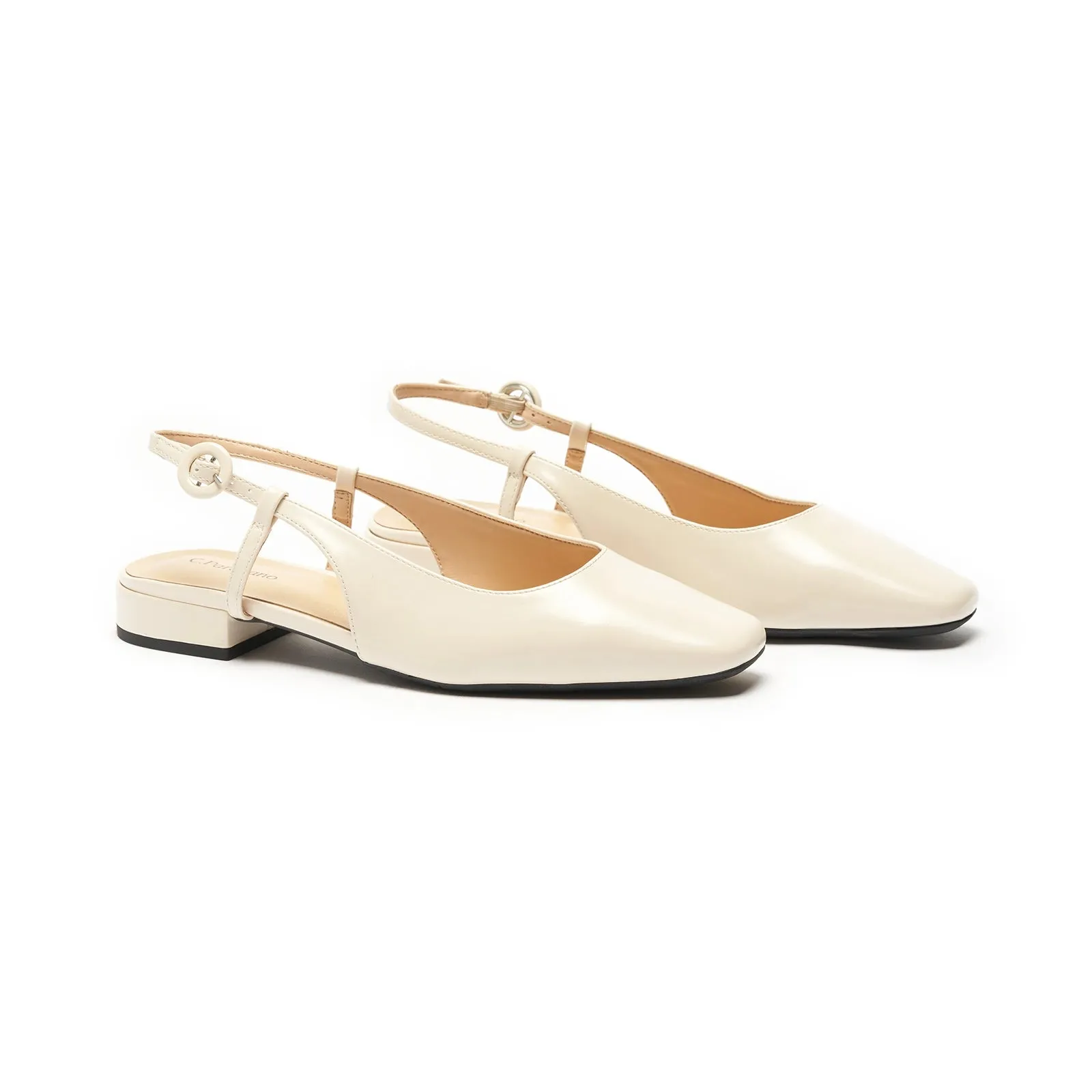 Square Toe Block Heel Slingback Sandals (Alyssa F) wedding