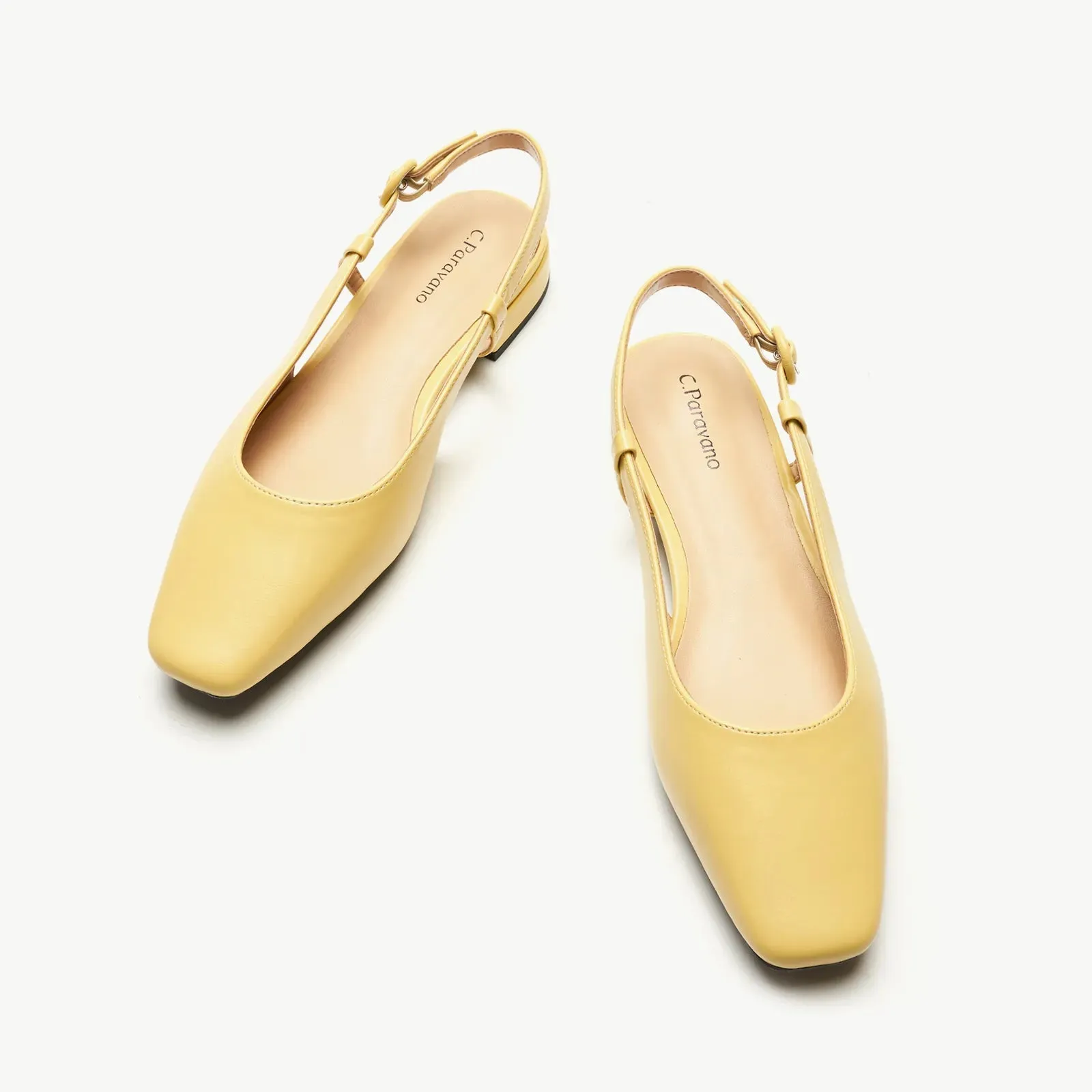 Square Toe Block Heel Slingback Sandals (Alyssa F) wedding