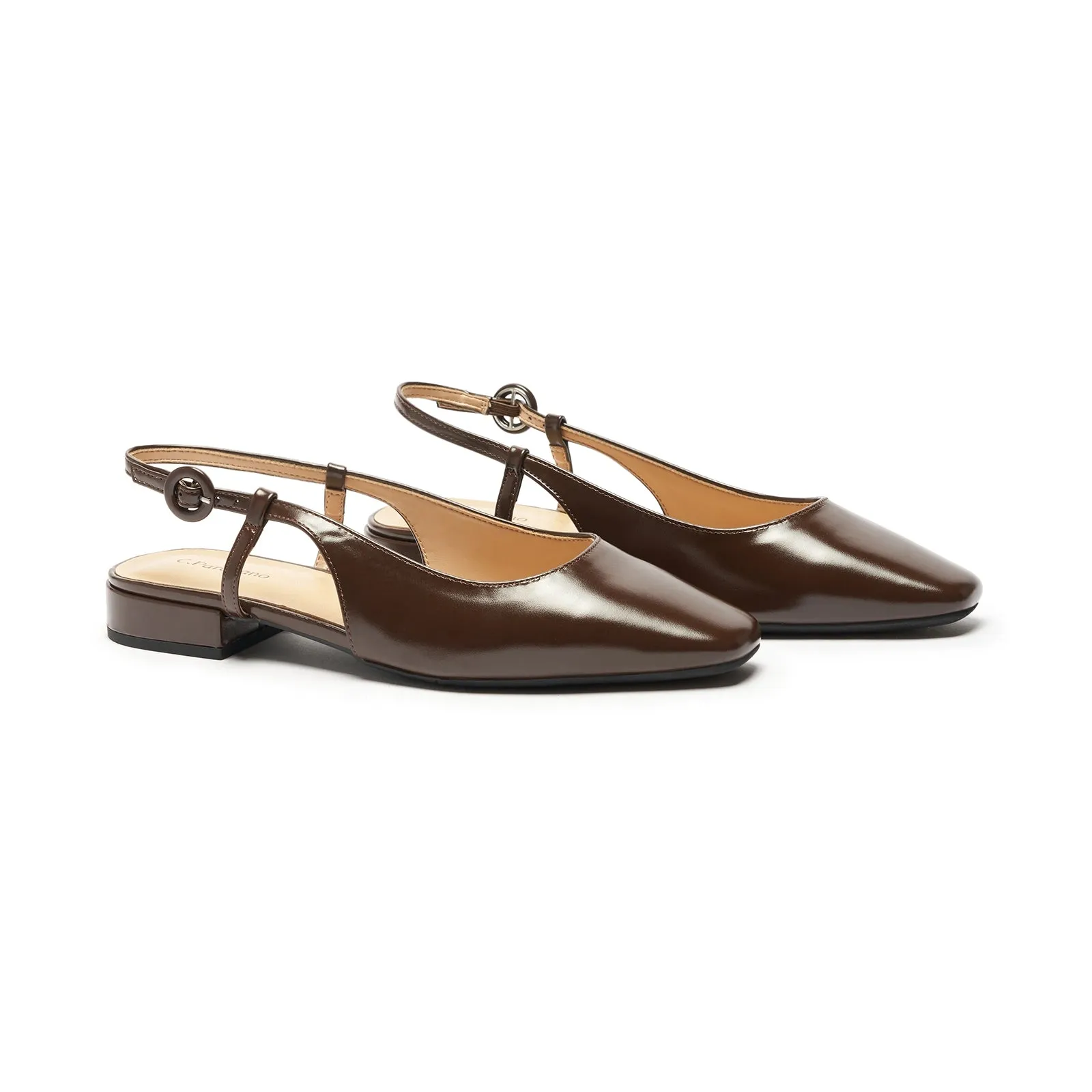 Square Toe Block Heel Slingback Sandals (Alyssa F) wedding