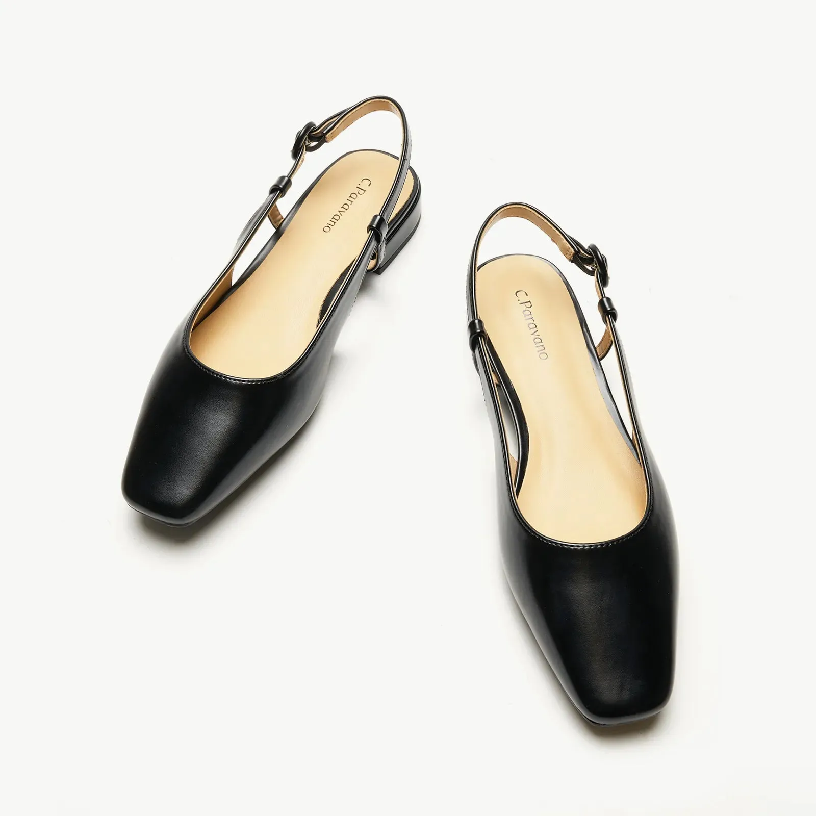 Square Toe Block Heel Slingback Sandals (Alyssa F) wedding