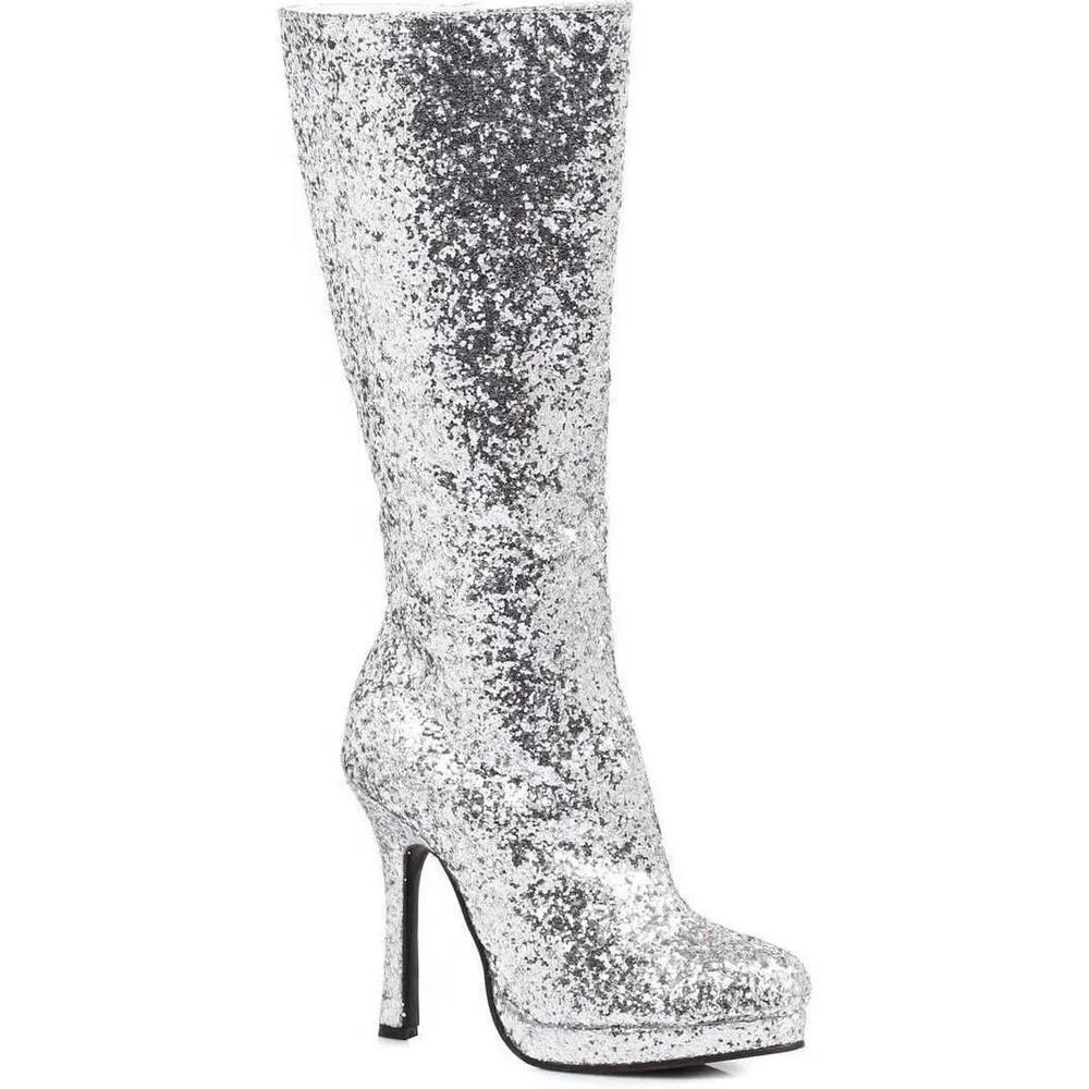 SS-421-ZARA Knee Boot  | Silver Glitter