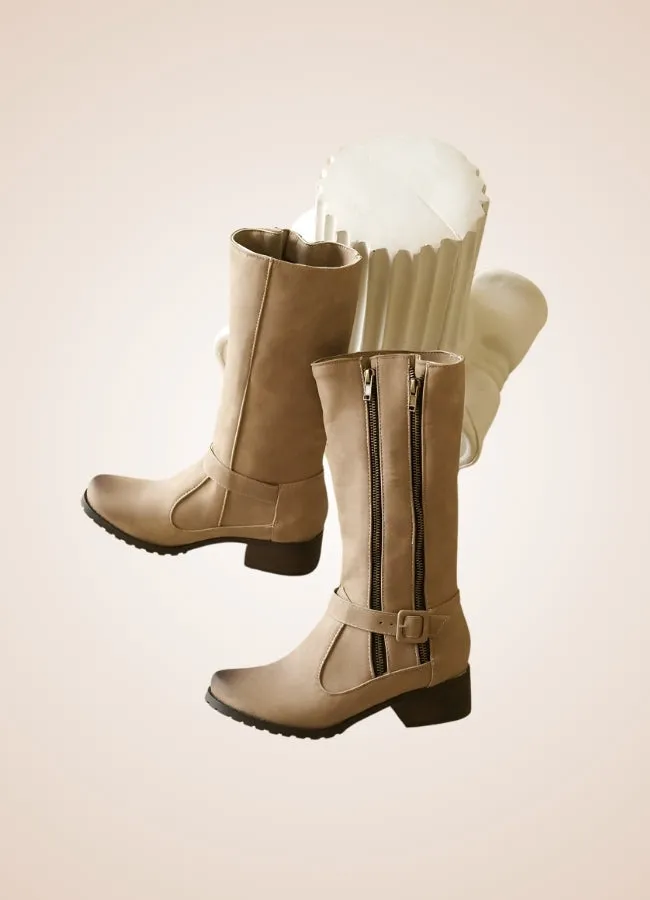 Steampunk Low Block Heel Boots