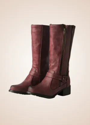 Steampunk Low Block Heel Boots