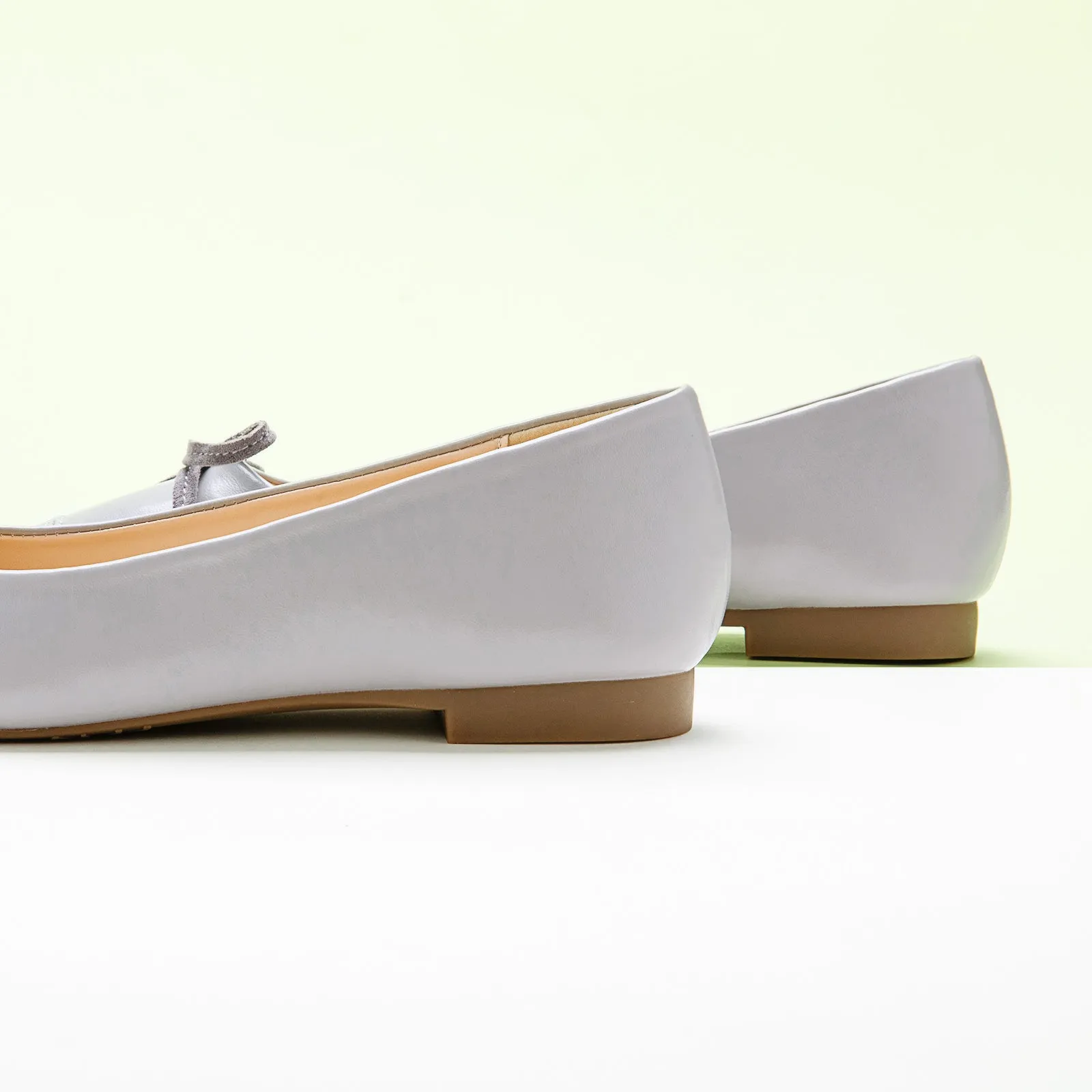 Stitching Toe Ballet Flats (Elena) Grey