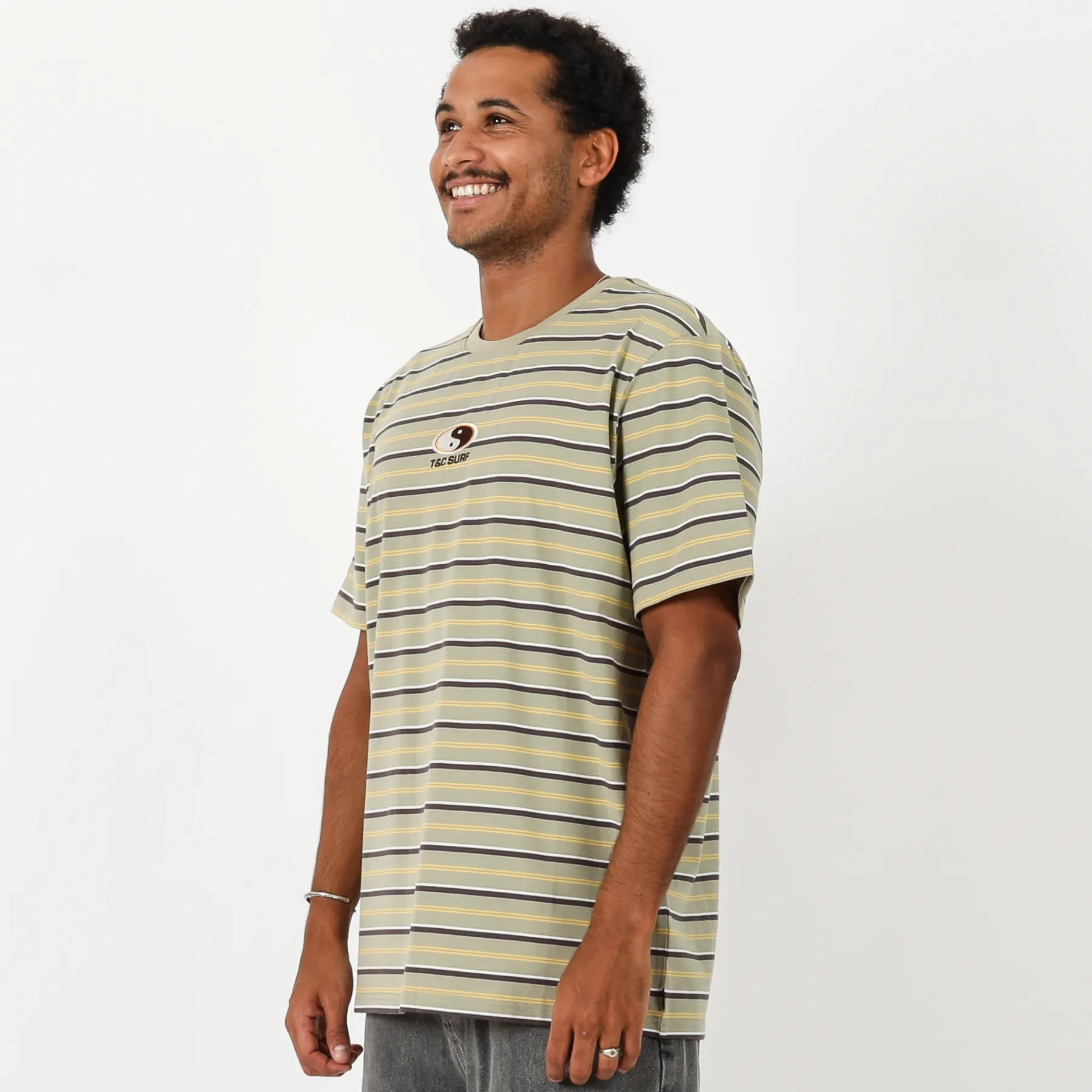 T&C MALIBU STRIPE TEE - CLAY