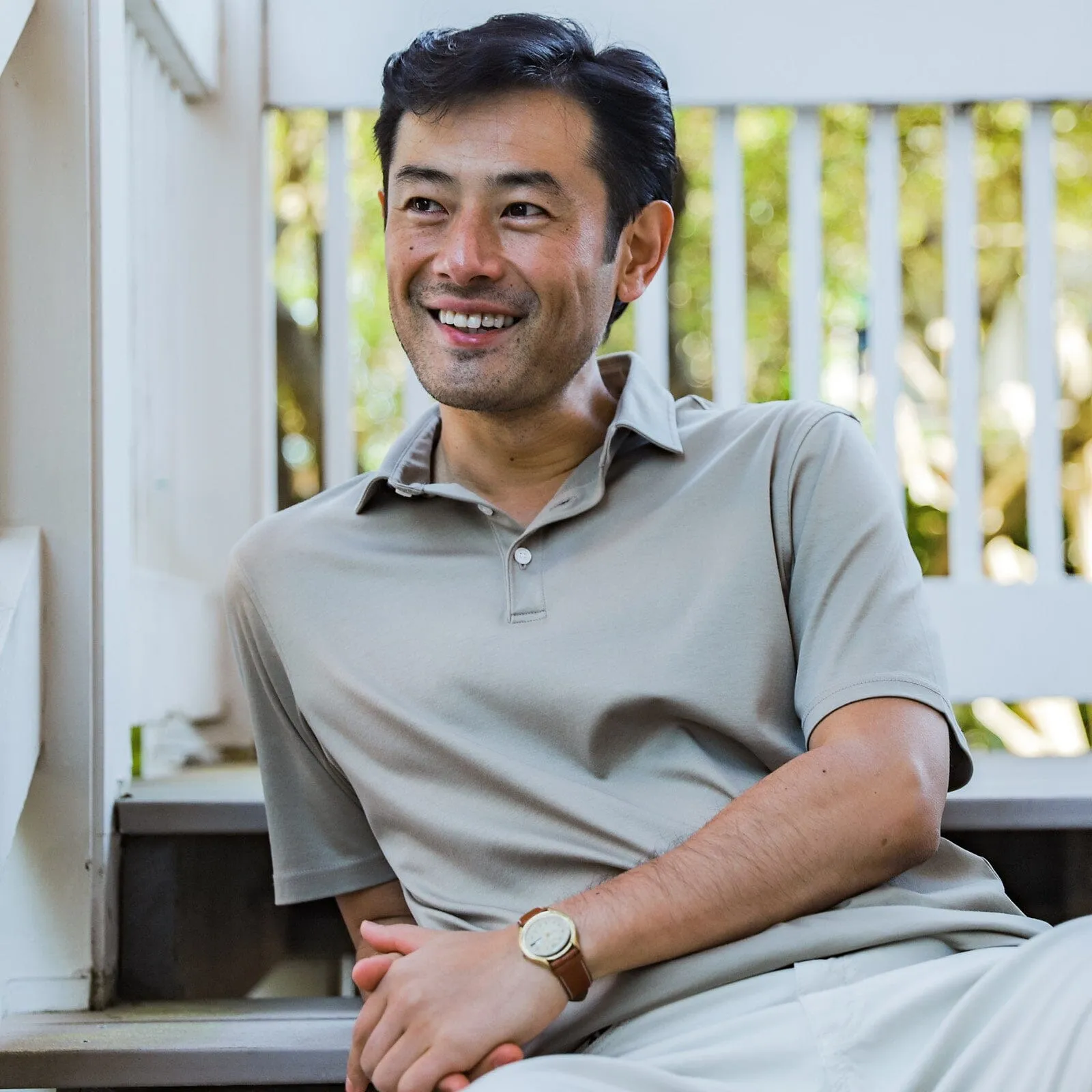 The Tan Arlon Knit Custom Polo