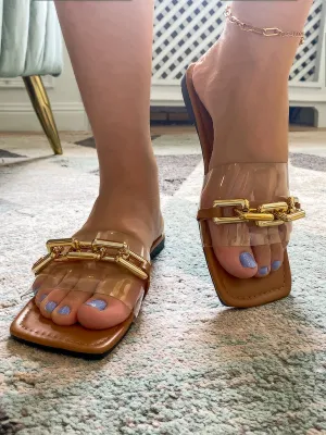 Transparent Upper Chain-Accent Slide