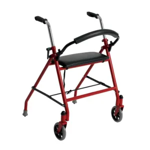 Two Wheeled Walker with Seat, Red - 1 Each