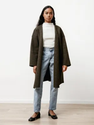 ura coat - boiled wool heather green