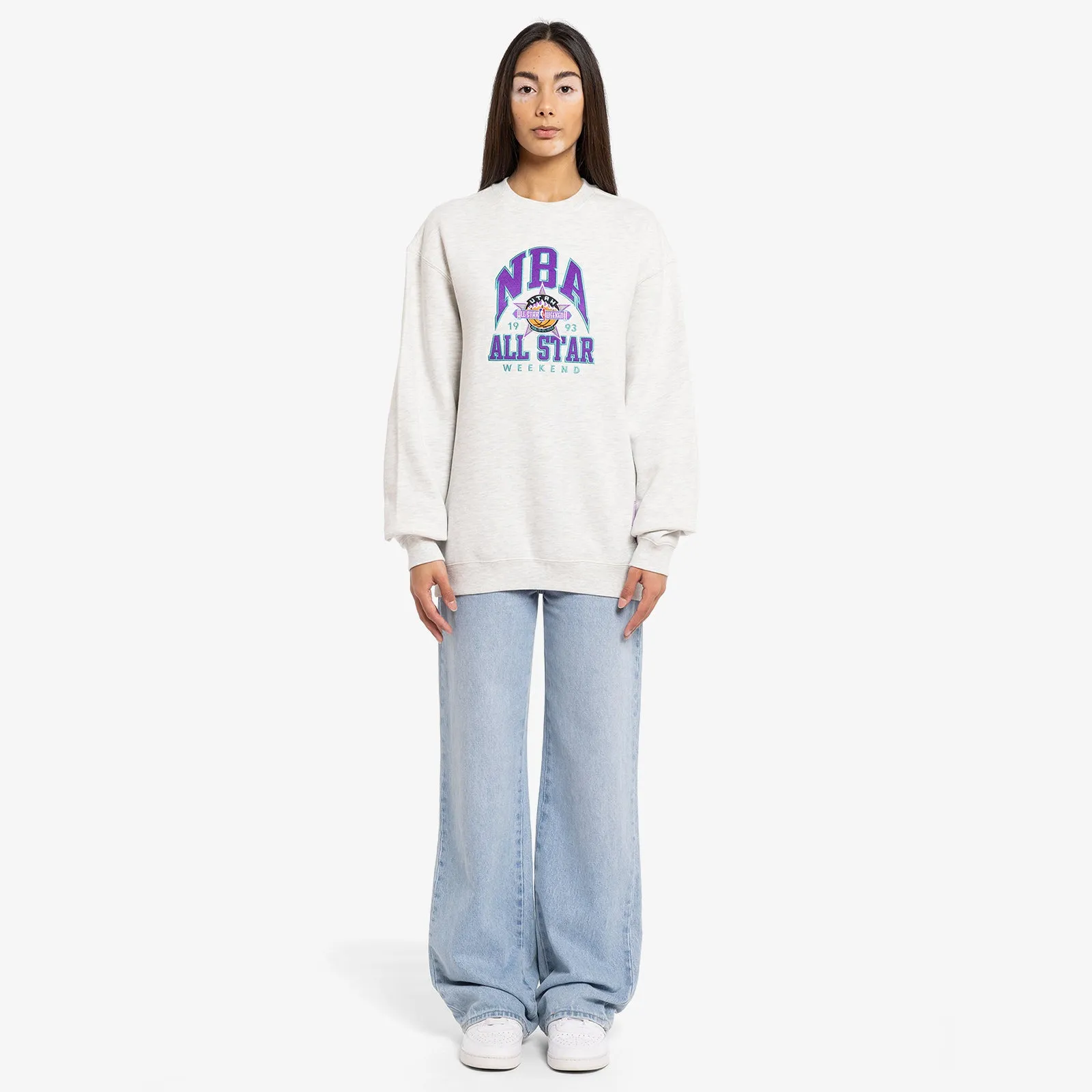 Utah 1993 NBA All Star Weekend Crew Sweatshirt - White Marle