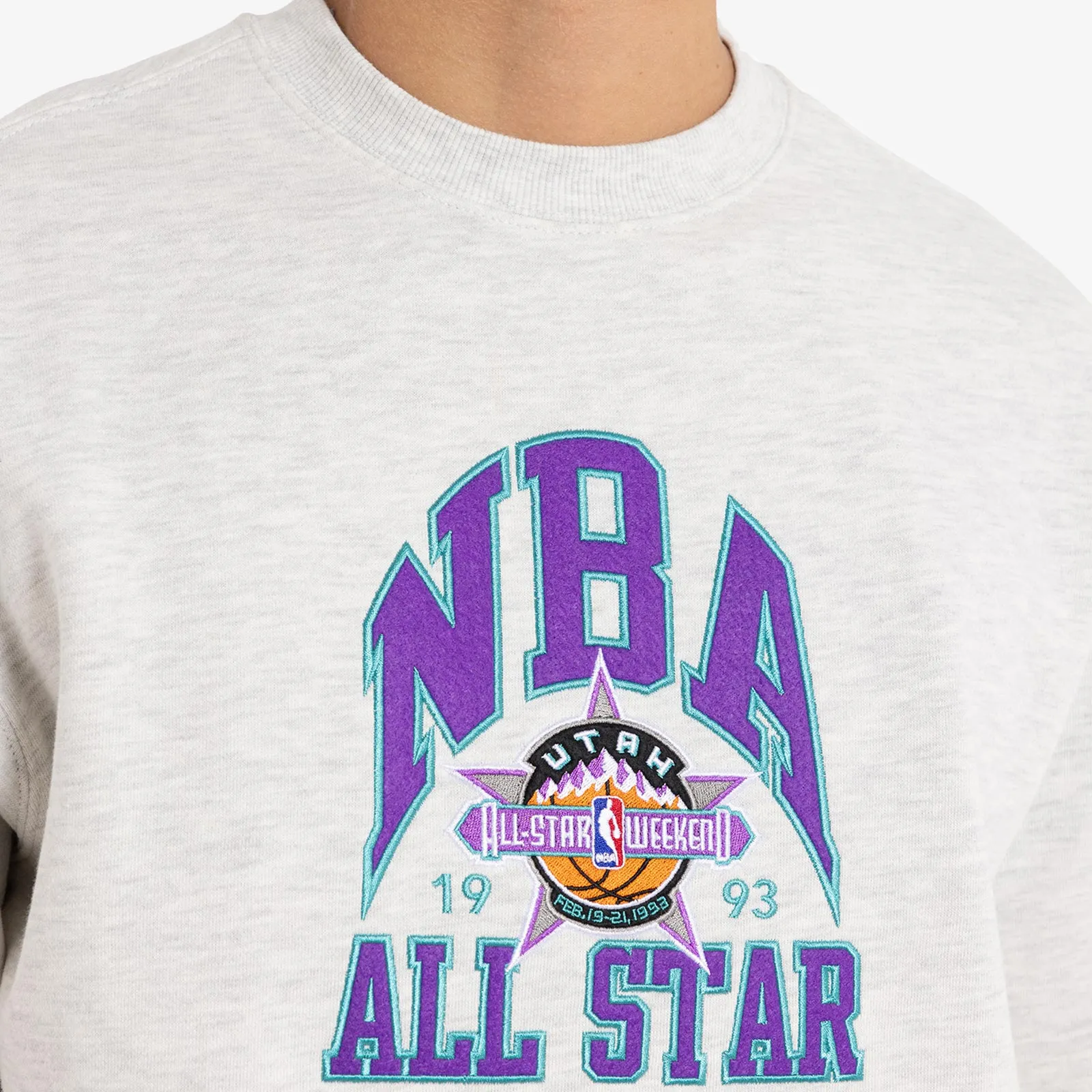 Utah 1993 NBA All Star Weekend Crew Sweatshirt - White Marle