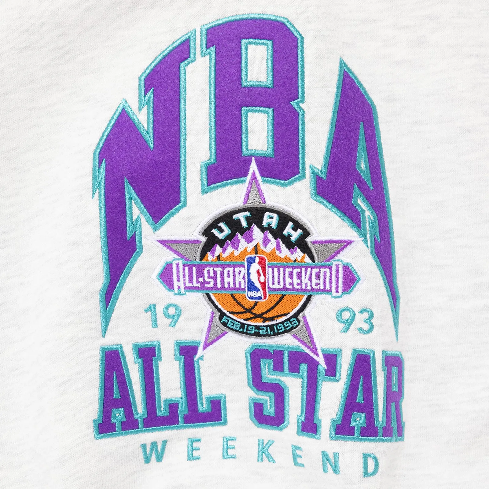 Utah 1993 NBA All Star Weekend Crew Sweatshirt - White Marle