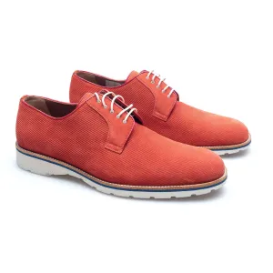 Velvet Casual Suede Derby - Tangerine