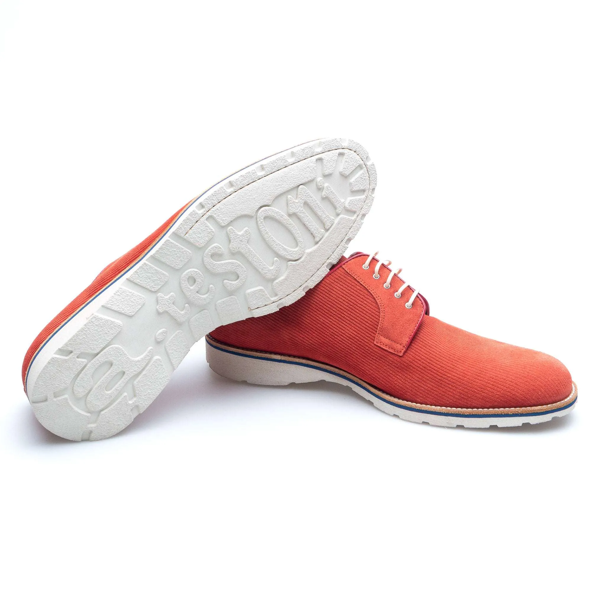 Velvet Casual Suede Derby - Tangerine