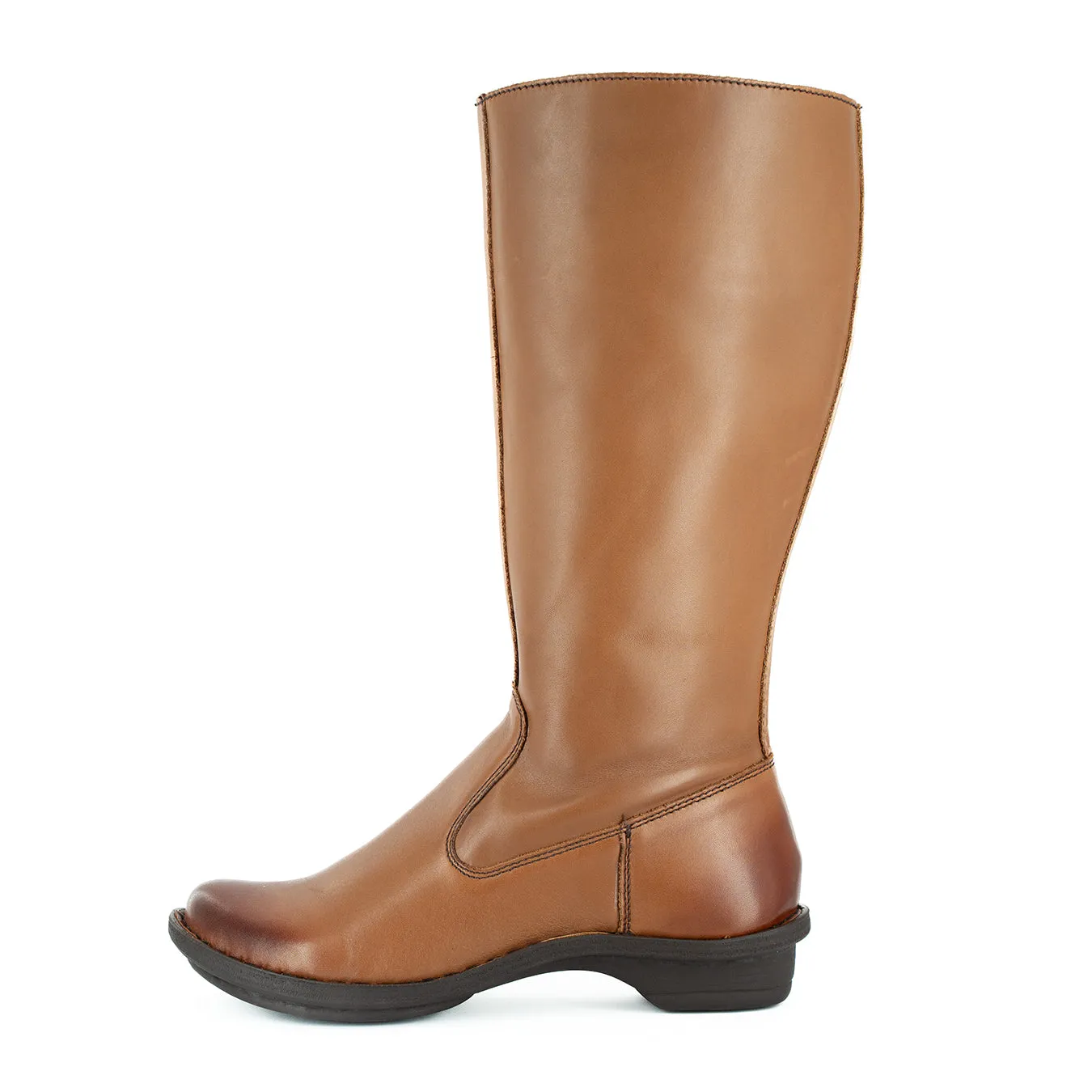 Vutha : Ladies Leather Mid-Calf Boot in Hazel Relaxa