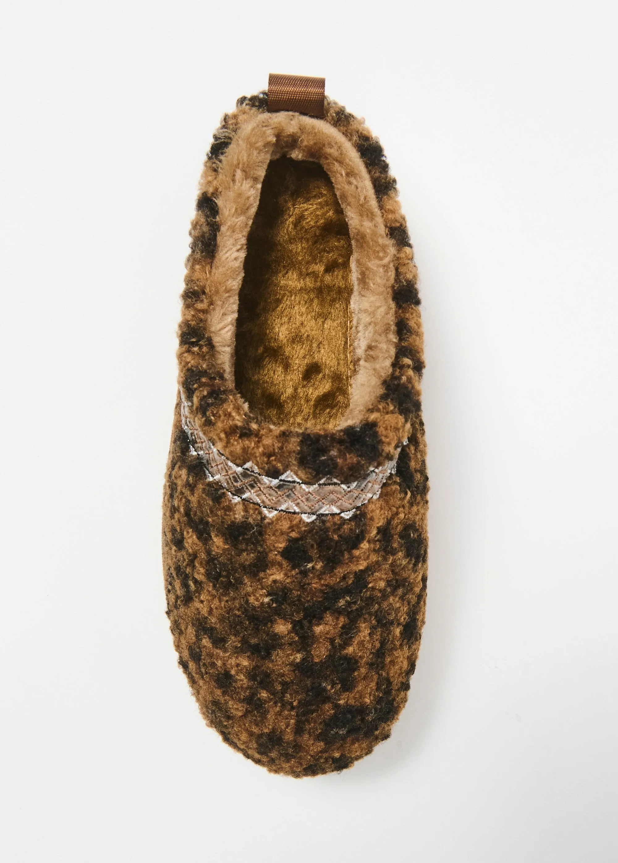 Warm furry mules with thick soles
