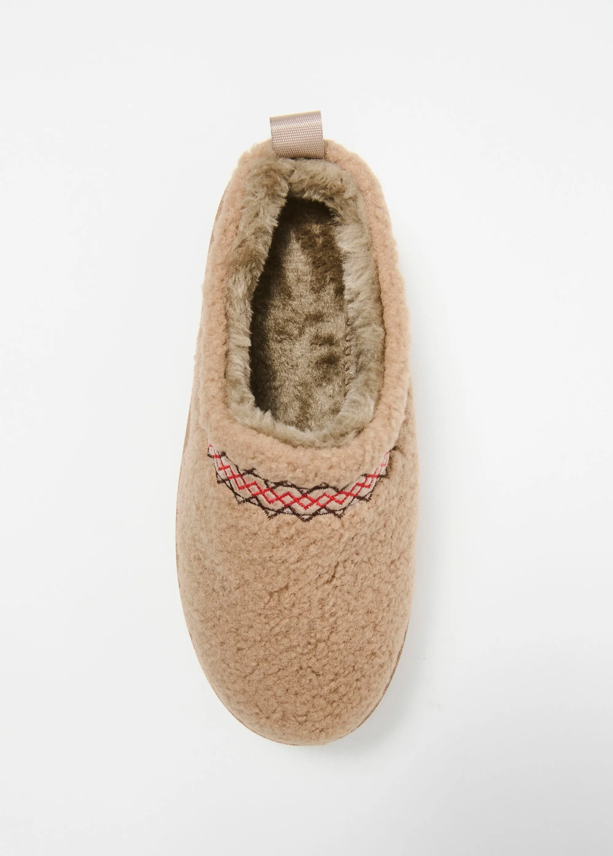 Warm furry mules with thick soles