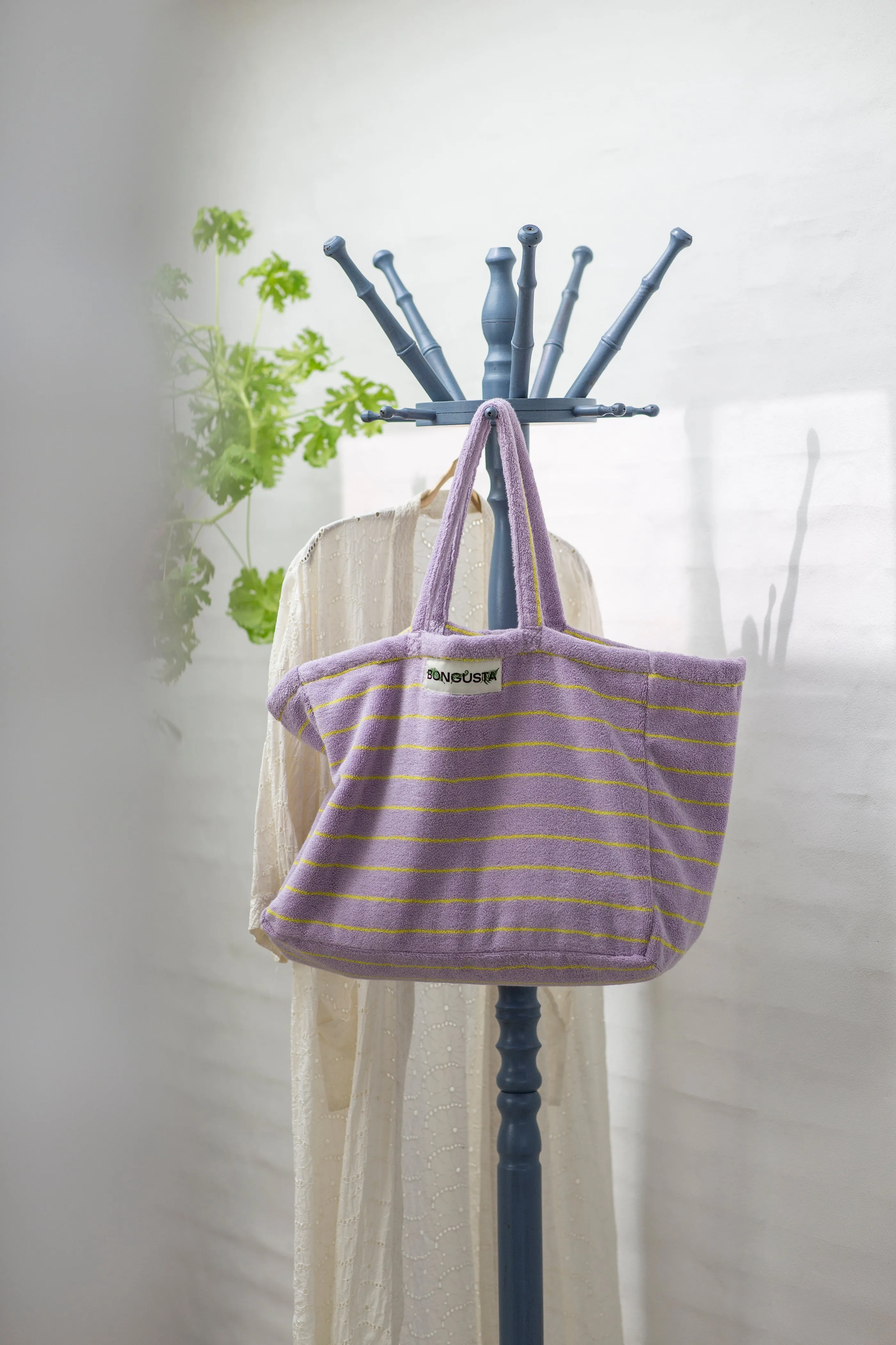 Weekend bag, Naram Towel, Lilac & Neon yellow