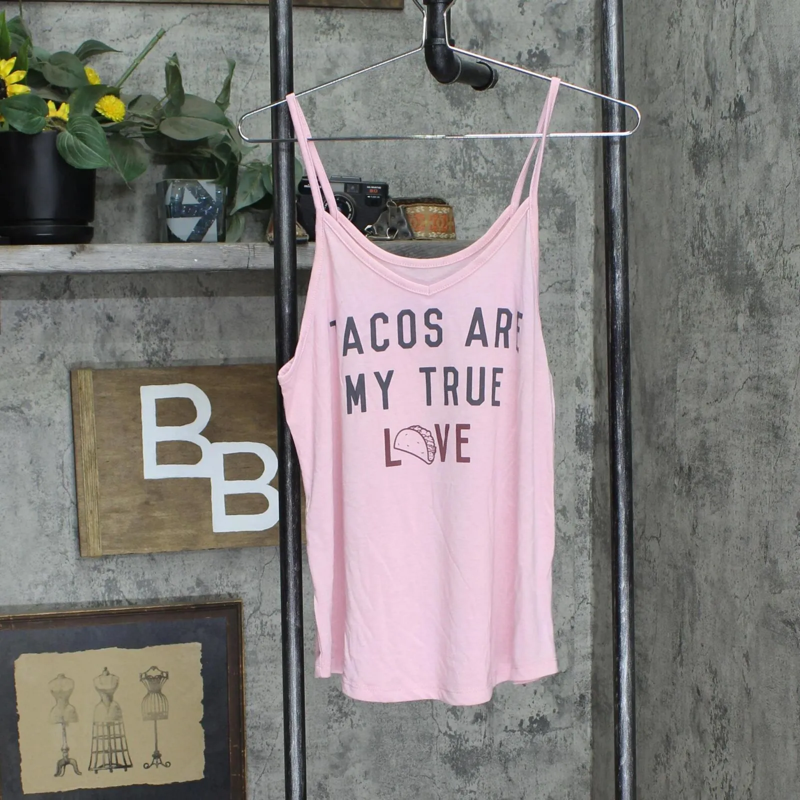 Weekend Soul Womens Pajama Sleep Tacos are My Love Tank Top Pink M