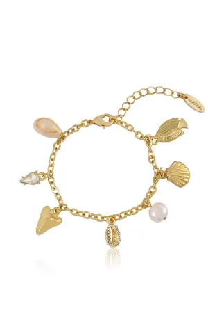 Weekend Trip Treasures 18k Gold Plated Charm Bracelet