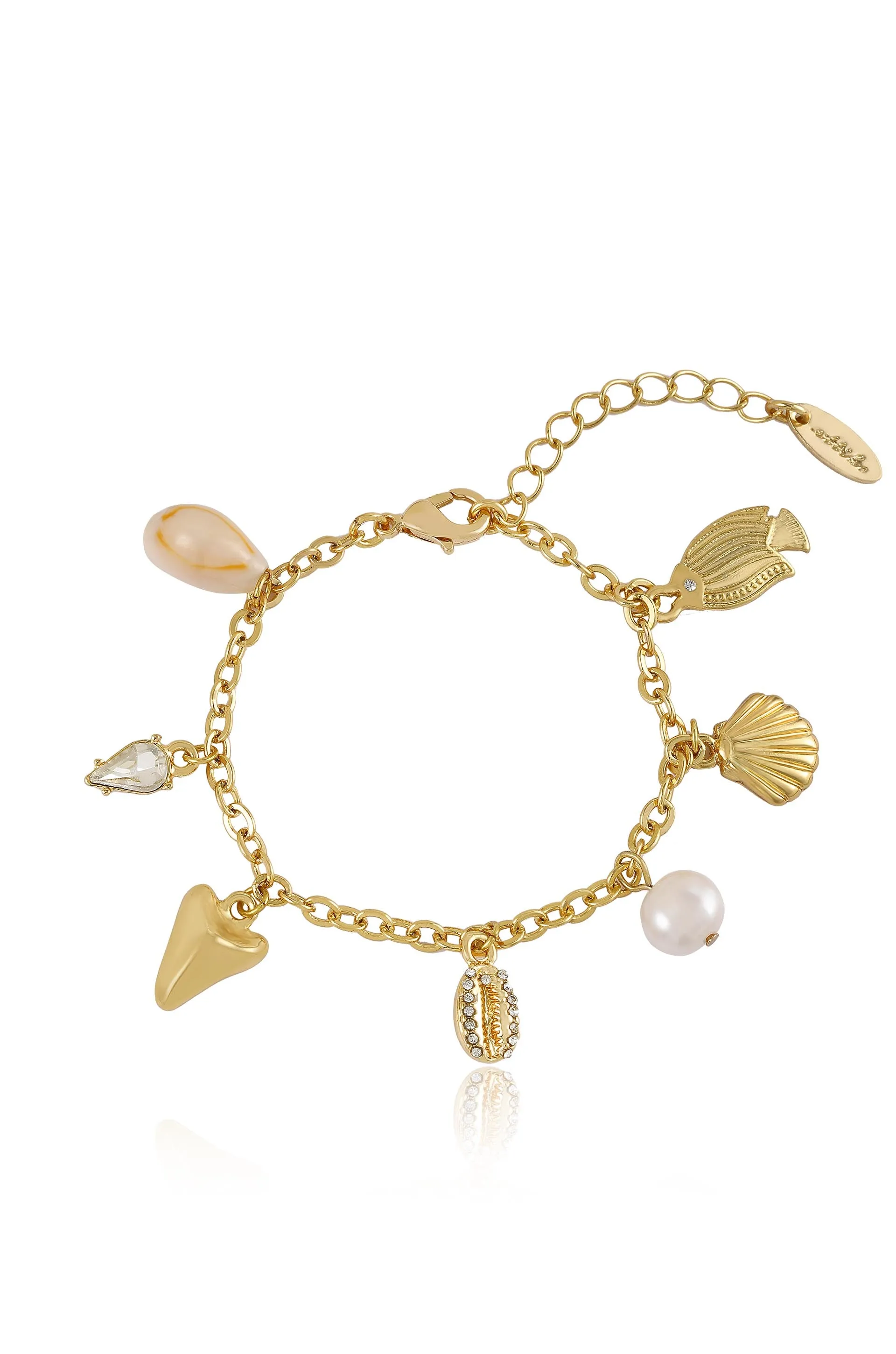 Weekend Trip Treasures 18k Gold Plated Charm Bracelet