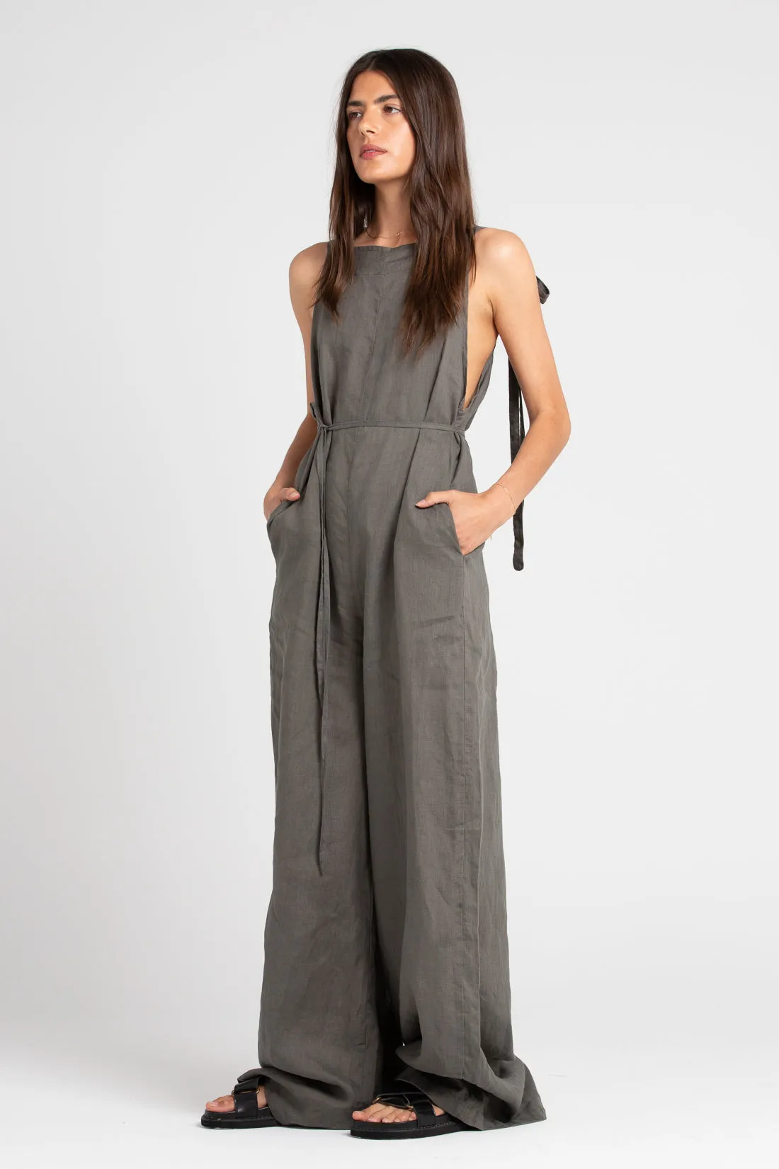 Wilde Linen Jumpsuit Smoke