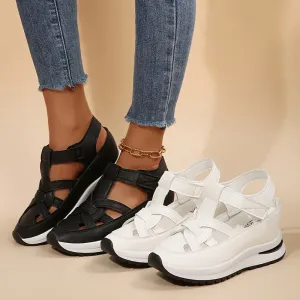 Women’s Soft Adjustable Sandals – Hook & Loop, Comfort Fit for Wide & Narrow Feet