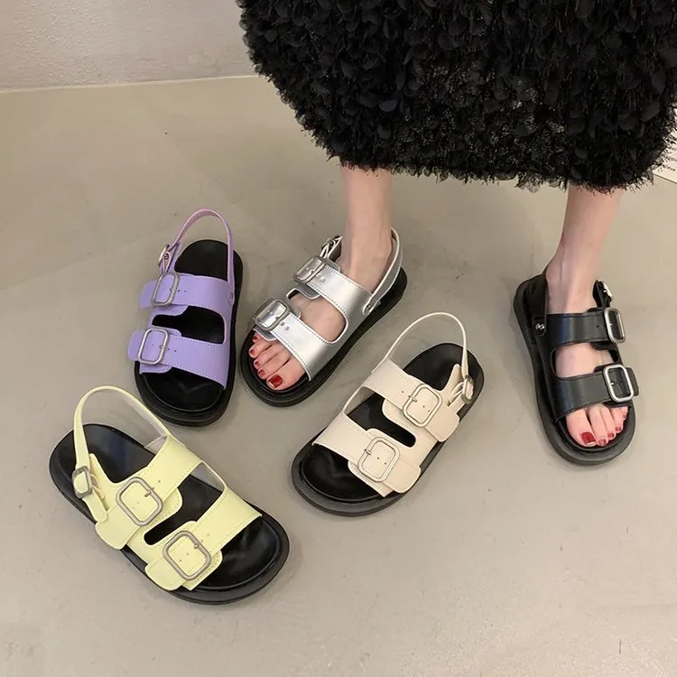 Women's Summer Outdoor Soft-soled Double-strap Platform Sandals