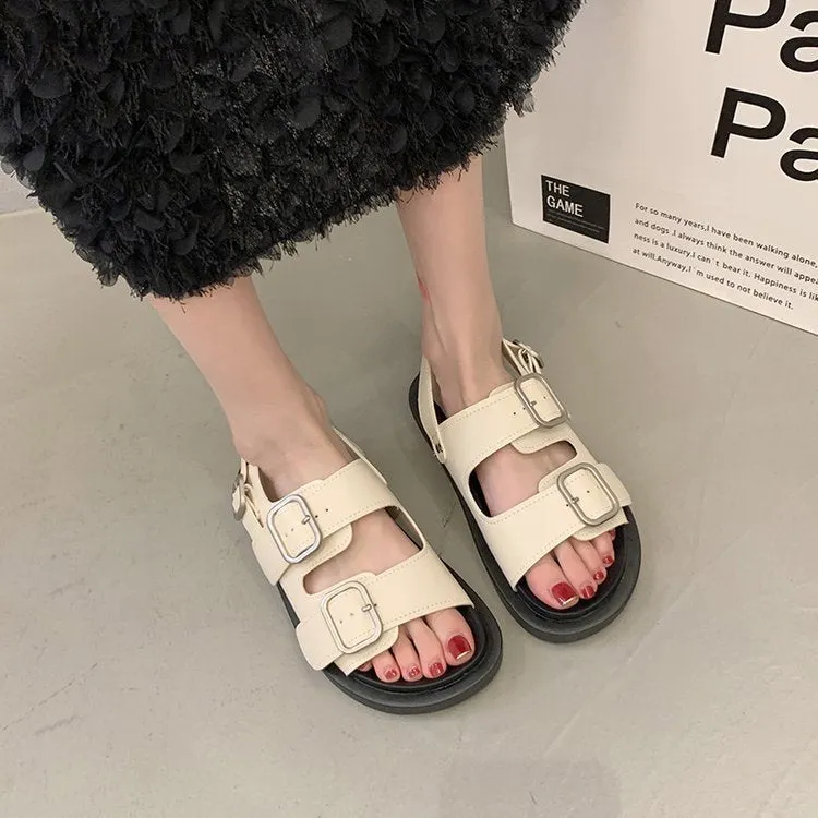 Women's Summer Outdoor Soft-soled Double-strap Platform Sandals