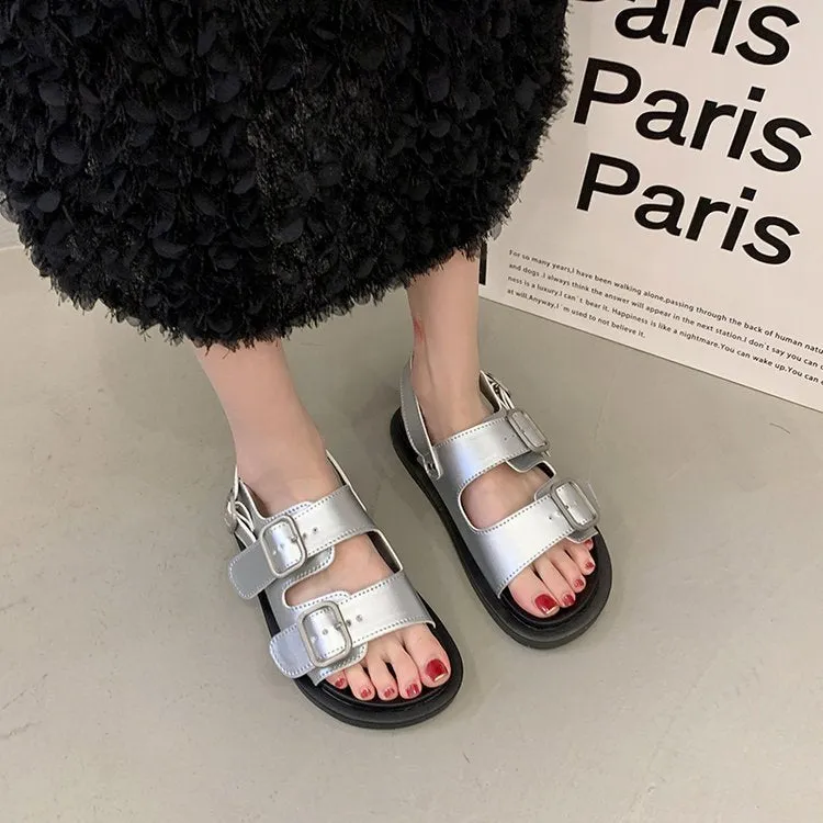 Women's Summer Outdoor Soft-soled Double-strap Platform Sandals