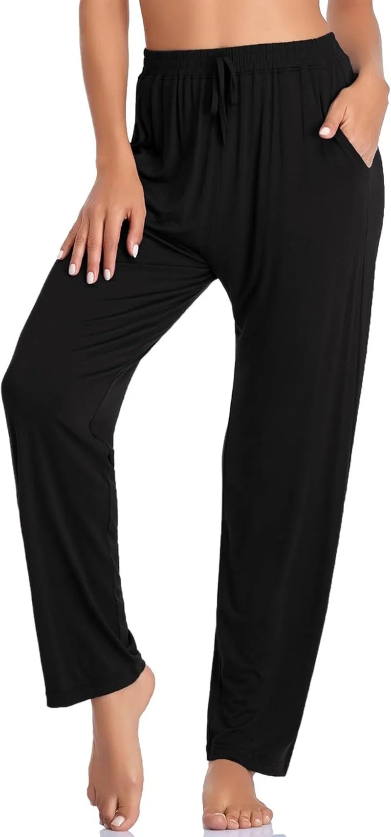 Womens Yoga Pants Loose Comfy Casual Lounge Pants Wide Leg Running Pants Lightweight Workout Pants with Pockets