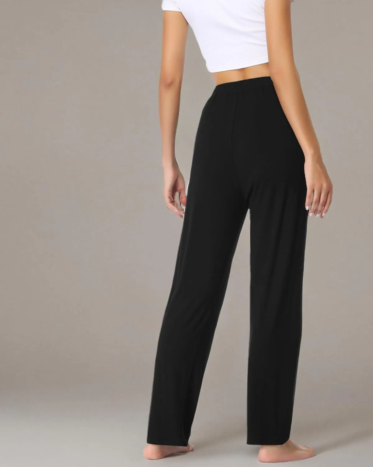 Womens Yoga Pants Loose Comfy Casual Lounge Pants Wide Leg Running Pants Lightweight Workout Pants with Pockets