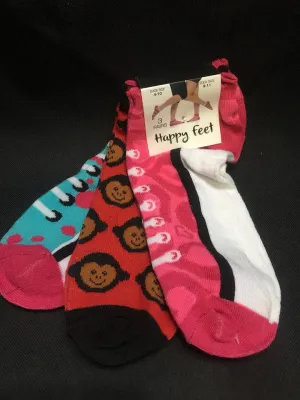 Women's/Teens Happy Feet Ankle Socks! Monkey