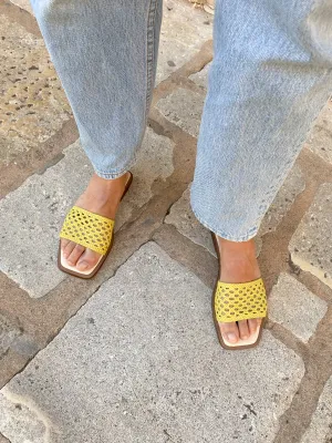 Yellow Braided Sandals