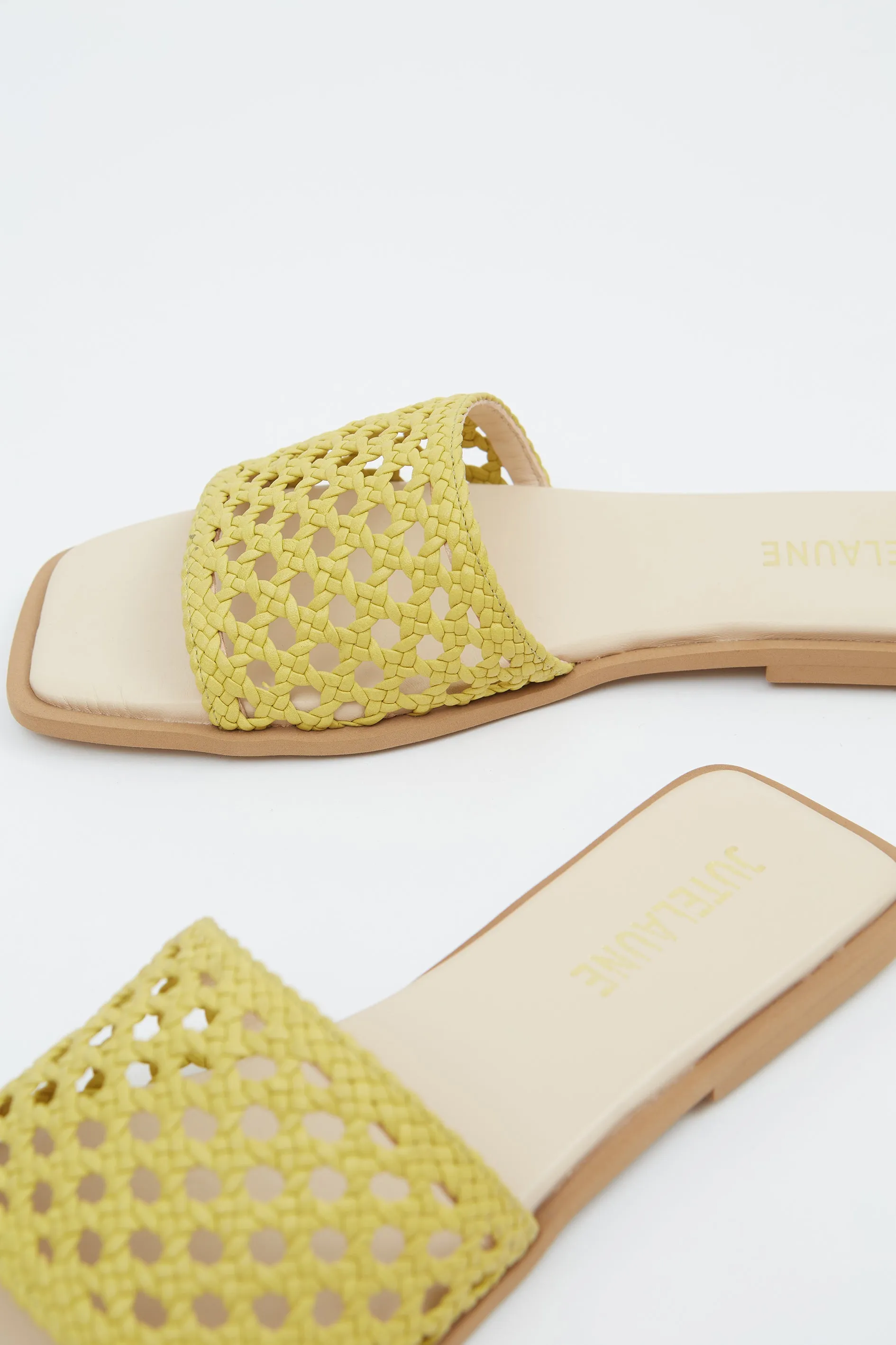 Yellow Braided Sandals