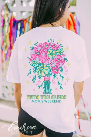 Zeta Tau Alpha Bright Floral Mom's Weekend Tee