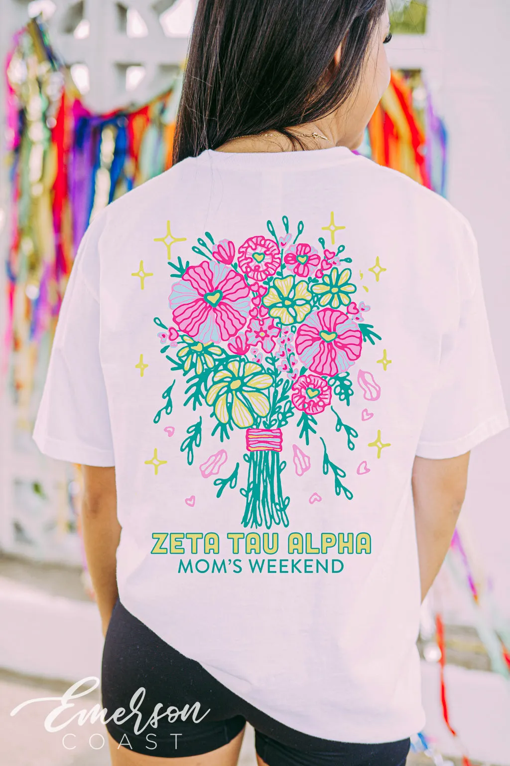 Zeta Tau Alpha Bright Floral Mom's Weekend Tee