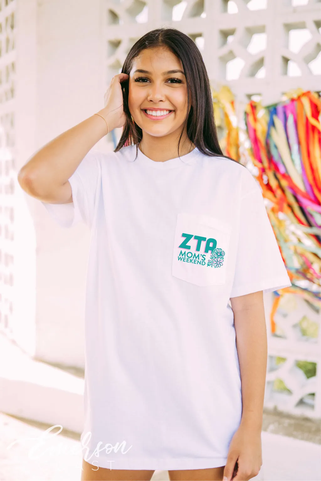 Zeta Tau Alpha Bright Floral Mom's Weekend Tee