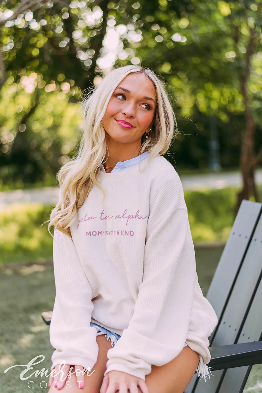 Zeta Tau Alpha Moms Weekend Corduroy Sweatshirt