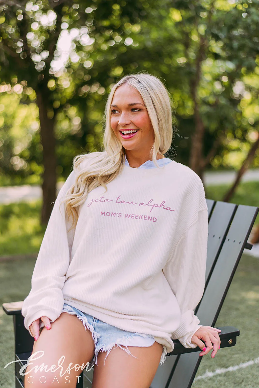 Zeta Tau Alpha Moms Weekend Corduroy Sweatshirt