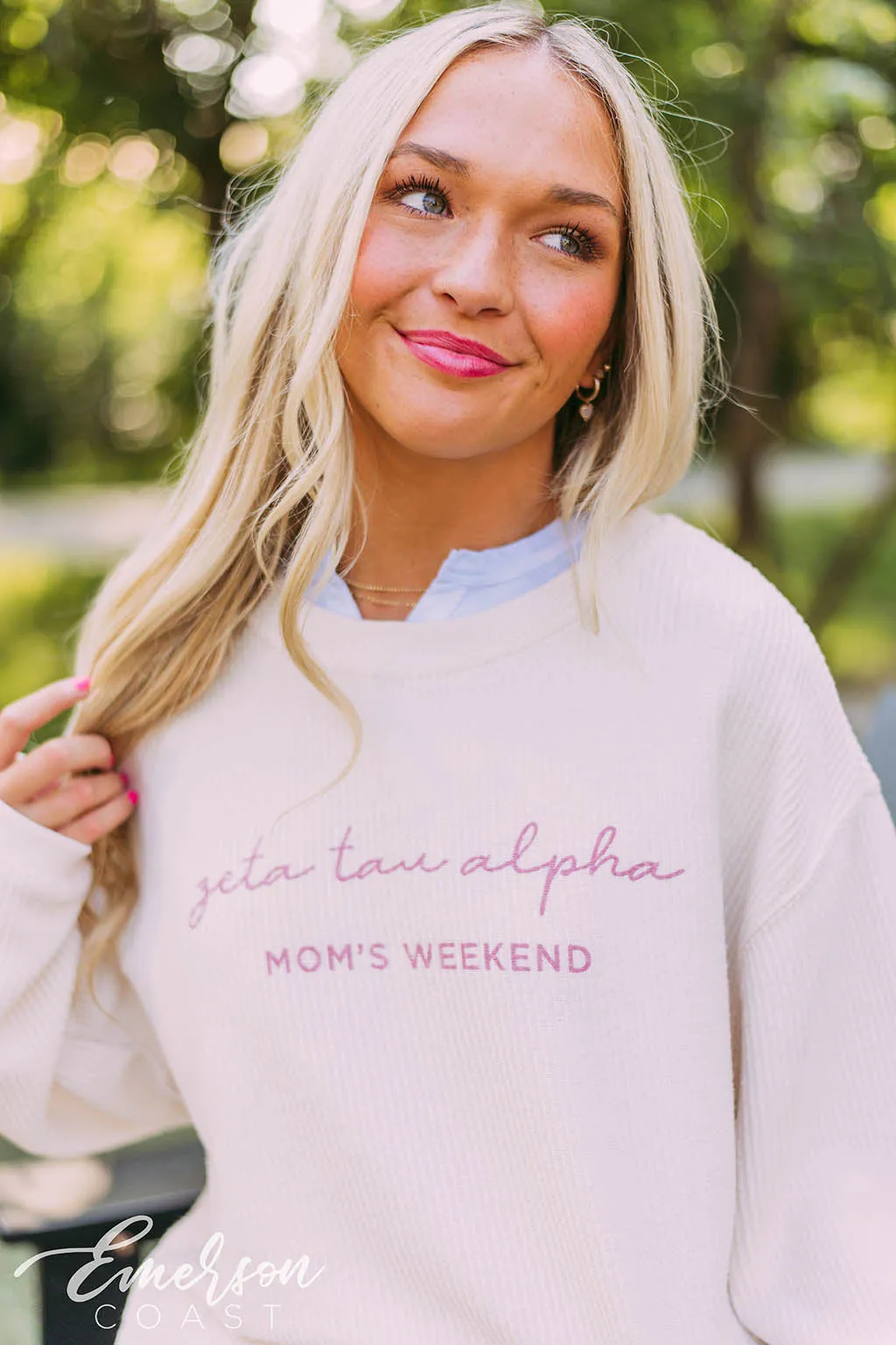 Zeta Tau Alpha Moms Weekend Corduroy Sweatshirt